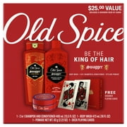 ($25 VALUE) Old Spice Hair Style Swagger Holiday Pack With 2 in 1 Shampoo and Conditioner, Body Wash, Hair Pomade and one deck of playing cards
