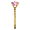 thumbnail image 3 of 2 ct Round Cut Simulated Pink Diamond Solitaire Engagement Ring for Women in 18K Yellow Gold, 3 of 5