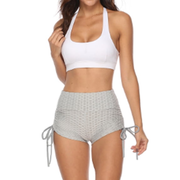 FANNYC Women's Seamless Yoga Shorts High Waist Tummy Control Push up Running Elastic Shorts Compression Hot Pants