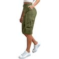 thumbnail image 4 of TRUBKH Shorts for Women with Pockets Shorts Casual Elastic Waist Womens Athletic Shorts Vacation Outfits Trendy Lounge Shorts Streetwear Running Shorts Straight Leg Running Shorts Comfy Green 2XL, 4 of 9