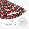thumbnail image 5 of Daiia Red Floral Bedding Waterproof Pillow Protector Zippered Queen – Bed Bug Proof Pillow Encasement-14"x20", 5 of 9