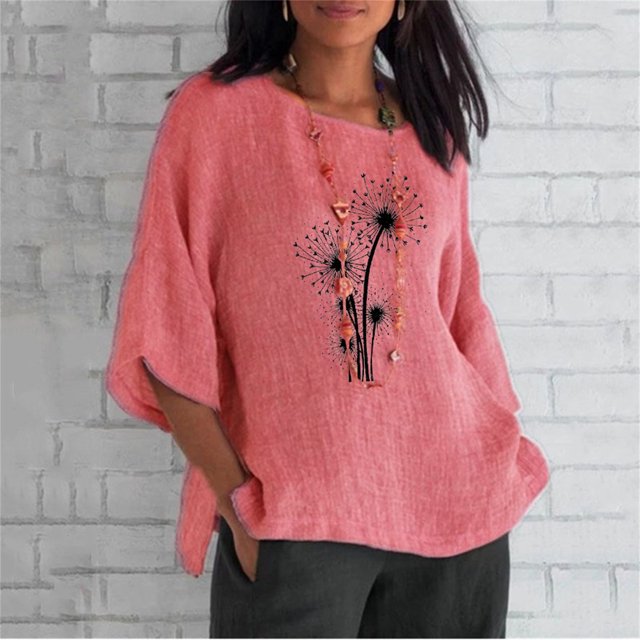 Blouses pour Femmes Été Aguichant Imprimé Régulier Bouton Col Rond Manches Courtes Femmes Manches Courtes Haut Hauts et Blouses pour Femmes en Liquidation