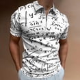 thumbnail image 2 of Math Education Pattern with Handwritten Men Zipper T-shirt Summer Casual Short Sleeve T-shirt Top, 2 of 7