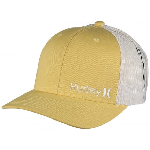 Hurley Adult Men's Mesh Snapback Adjustable Trucker Cap Hat (Yellow Staple)