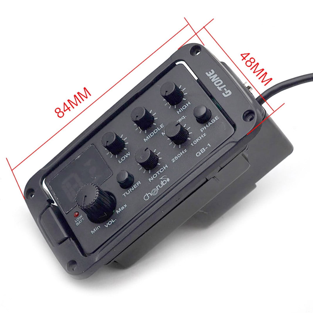 GB-1 Acoustic Guitar Preamp Guitar Equalizer 3-Band EQ Equalizer with Piezo Pickups