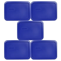 Pyrex 7210-PC Cadet Blue Plastic Storage Replacement Lid Cover (5-Pack)