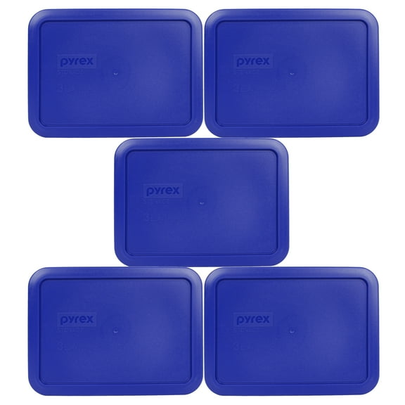 Pyrex 7210-PC Cadet Blue Plastic Storage Replacement Lid Cover (5-Pack)