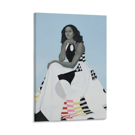 Amy Sherald-Michelle LaVaughn Robinson Obama (2018) Wall Art Poster Scroll Canvas Painting Picture Living Room Decor Home 12x18inch(30x45cm)