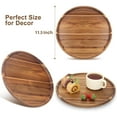 thumbnail image 2 of GoXteam Acacia Wood Round Wood Tray for Coffee Table, 11.5 Inch Wooden Serving Decorative Trays for Home, 2 of 7