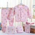 thumbnail image 2 of Edvintorg 5PCS Newborn Baby Boys Girls clothes sets Long Sleeve Tops+Hat+Pants+Bib Outfits Set baby kawaii clothing Infantis Costume, 2 of 4