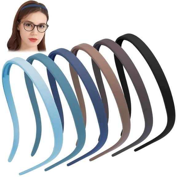 TELOLY Headbands for Glasses Wearers No Pressure No Headache Hairbands Square for Women Comfortable Head Bands for Girls Non Slip with Teeth 6Pcs