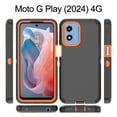 thumbnail image 6 of Xhy Moto G Play 2024 Case with Belt Clip Holster and Screen Protector Military Grade Protection 3 in 1 Shockproof Armor Rugged Durable for Motorola G Play 2024 Phone - Black+Orange, 6 of 9