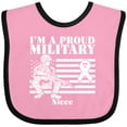 thumbnail image 3 of Inktastic Proud Military Niece Red Friday Girls Baby Bib, 3 of 4
