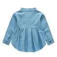 thumbnail image 7 of URMAGIC Baby Girls Long Sleeve Cotton Denim Blouses Dress Toddler Princss Irregular Pleated Skirt, 7 of 7