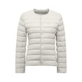 thumbnail image 5 of Bibifish Women's Down Jackets Casual Collarless Button Front Lightweight Jackets Winter Daily Wear Packable Down Jackets With Pockets, 5 of 5