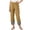 Khaki, variant on Iyufng Checkered Panels Pants for Women Elastic Waistband Wide Leg Pants Loose Casual Trousers with Pockets