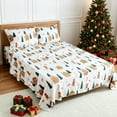thumbnail image 2 of Gogreen Flannel Sheet Set Christmas Printed 3PC Deep Pocket Twin Sheet Set Fit 16", Breathable Super Soft Twin Size Sheet Set, Luxury Hotel Style Home Decor Twin Bed Sheet Set, Gift for Women, Men, 2 of 10