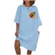 thumbnail image 1 of Vestido de Verano para Mujeres Color Sólido Imitación de Lino Cuello Redondo, Manga Corta Estilo Casual para el Uso Diario, Fiesta Y Primavera, 1 of 4