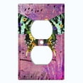 thumbnail image 2 of Metal Light Switch Plate Cover Unique Colorful Floral Butterfly Yellow Mandala BUT026, 2 of 13