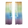 thumbnail image 2 of Two Curtains Gradient Rainbow Color Screen Bedroom Wide Strip Curtain Fabric 2Pcs, 2 of 9