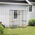 thumbnail image 3 of Catio Outdoor Cat Enclosure, Galvanized Steel Walk-in Cat Cage with Waterproof Cover, 5 Adjustable Platforms, Hammock, 3 of 6