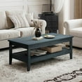 thumbnail image 4 of Costway 2-Tier Rectangle Center Table with Slatted Storage Shelf & Thickened Tabletop Charcoal Blue, 4 of 10