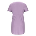 thumbnail image 7 of Summer Savings Clearance! Horkkom Mini Dresses for Women Summer Short Sleeve V Neck A Line Dresses Casual Belted Waist Drawstring Sundresses Purple 2XL, 7 of 7