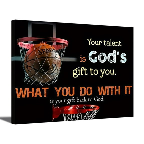 Basketball Inspirational Canvas Wall Art Motivational Quotes Pictures Wall Decor Teen Boy Men Sport Posters Prints Paintings For Boys Room Bedroom Dormitory Artwork Home Decoration