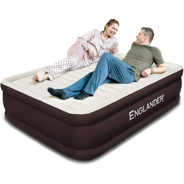 Englander First Ever Microfiber Queen, Queen Size Instant Bed Air Mattress And Collapsible Frame