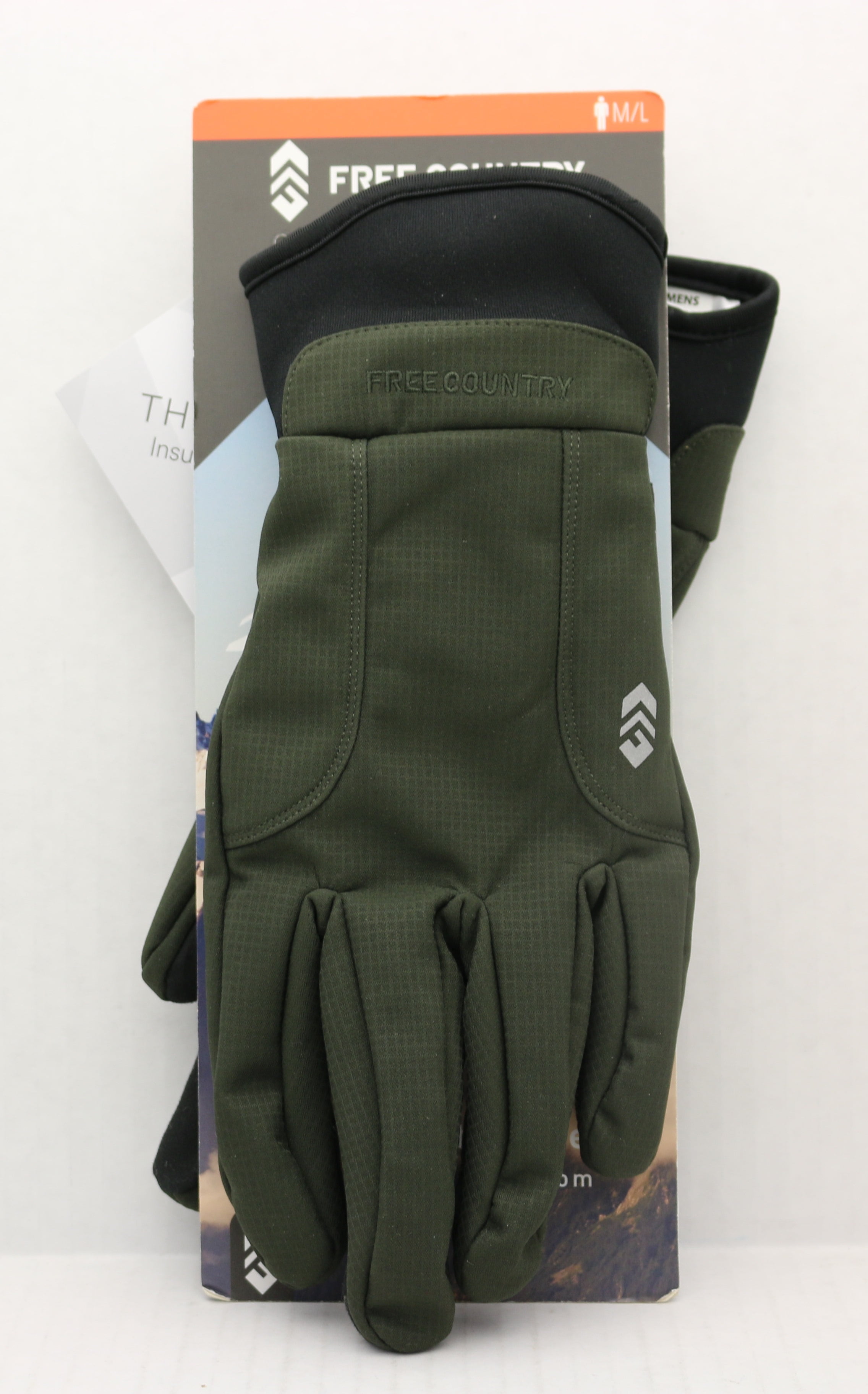 Free Country Mens Outdoor Gloves w/ 3M Thinsulate, M/L, Olive