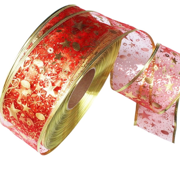 sweethay 1 rollo de tela cinta de Navidad portátil recortable temática de Navidad hogar fiesta familiar fiestas cintas decorativas Decoración Kits de decoración para fiestas Rojo sweethay HA070108-01
