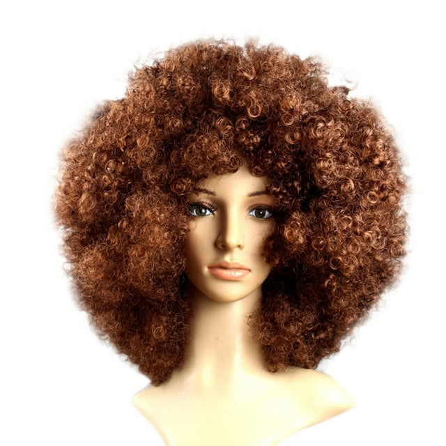 Pelucas con flequillo para mujer, peluca ondulada suelta para fiesta, divertida peluca de payaso, peluca de pelo de fanático del fútbol, peluca de pelo de mascarada para adultos.