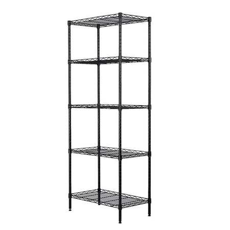 

LEEMIOP 5 Tier Wire Shelving Metal Storage Shelves Heavy Duty Adjustable Shelf Standing Kitchen Rack Black