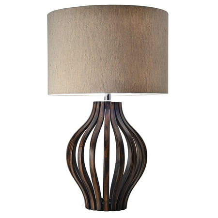 Modern Home Rotterdam Bentwood Espresso Table Lamp w/Natural Jute