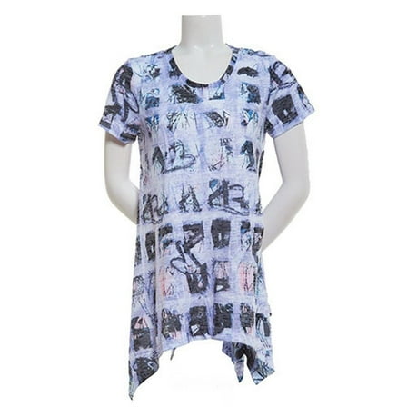 Chelsea & Theodore Women's Size Small Sharkbite Top, White Geo