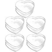 5Pcs Acrylic Heart Shape Candy Box Transparent Heart Gift Box Candy Container