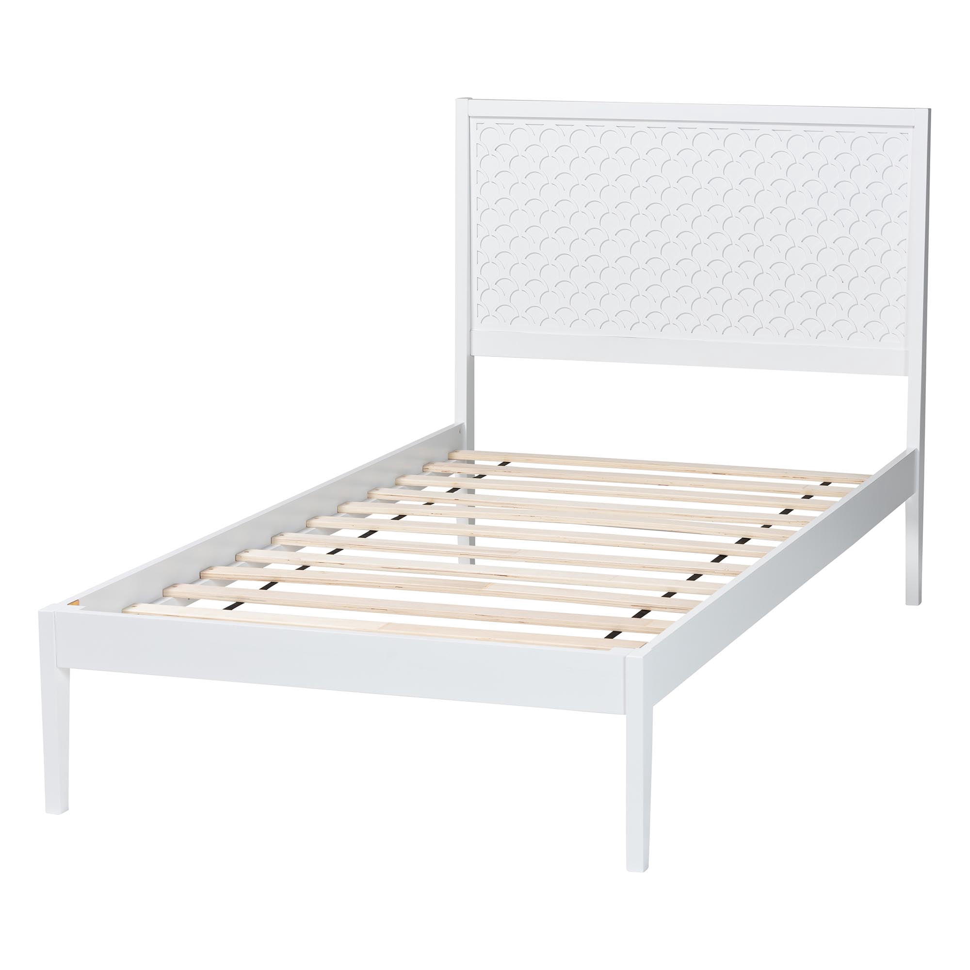 Baxton Studio Lara Modern Platform Bed, Twin, White