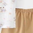 thumbnail image 5 of NIEWTR 2T 3T 4T Kids Pajamas Set for Girl Boy Short Sleeve Round Neck Tee + Stretchy Shorts Breathable Pajamas Gift Set Summer Loungewear(A-Coffee,3-4 Years), 5 of 6