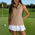 thumbnail image 2 of Hearthz Women's Sleeveless Golf Polo Shirts Quarter Zip Collared Tshirts Shirts for Women Quick Dry Workout Tennis Women Polo Shirt, 2 of 8