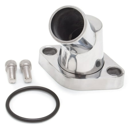 Edelbrock Waterneck Sbc/BBC 45-Degree Two-Piece Cast SwIVel Polished
