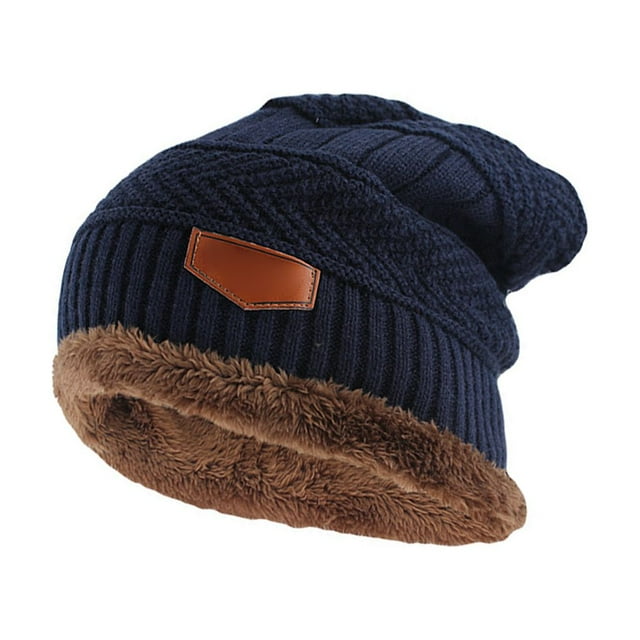 Foreign Trade Labeling Knitted Cap Velvet Wool Cap Skullies Breathable Winter Outdoor Ski Cap