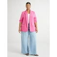 thumbnail image 2 of Scoop Women's and Women’s Plus Relaxed Ultimate ScubaKnit Blazer with Scrunch Sleeves, Sizes XS-4X, 2 of 5