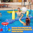 thumbnail image 2 of Inflatable Pool Float Games Set, Volleyball Net and Ball, Floating Pool Basketball Hoops Inflatable Swimming Ring Toss Game for Kids Adults Volleyball Court Summer Pool Water Sport Float Accessories, 2 of 8