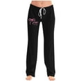 thumbnail image 1 of Pincandy Women's Fashion Bow Print Elastic Waist Pants - Drawstring Detail for Loungewear, 1 of 5