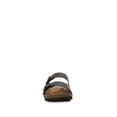 thumbnail image 3 of Women Soft Cork Cushioned Footbed PU Leather Double Strap Slider Sandal (PU Black/ 8), 3 of 4