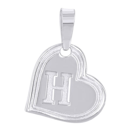 925 Sterling Silver Womens Love Heart Initial Alphabet H Charm Pendant for Women