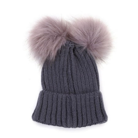 

Winter Warm Baby Hat Newborn Baby Kids Boy Girl Knitting Wool Beanie Hat Bonnet Fur Cap 2-6T