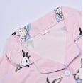 thumbnail image 5 of Womens Pajama Sets Casual Lapel Button Print Two Piece Long Sleeve Suit Leisure Nightwear Pink Women's Sleepwear L, 5 of 5