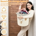 thumbnail image 3 of Threns Toy Storage Basket for Kid with Handle Foldable Woven Cotton Rope Thick Cute Storage Basket for Toy Clothes Blanket, 3 of 10