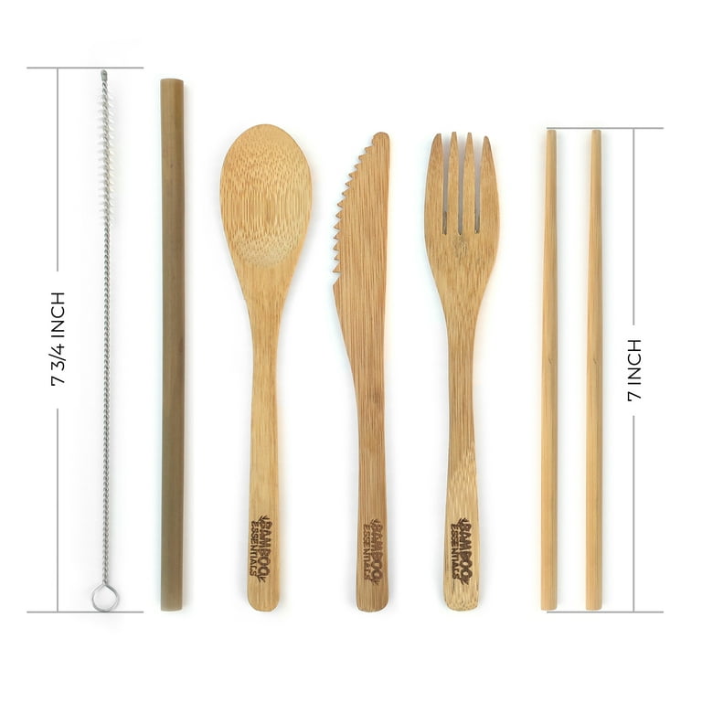 Zero Waste Bamboo Utensils, Bamboo Travel Cutlery Set